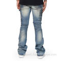 Hight Quality Designers Stacted Fit Denim Jeans